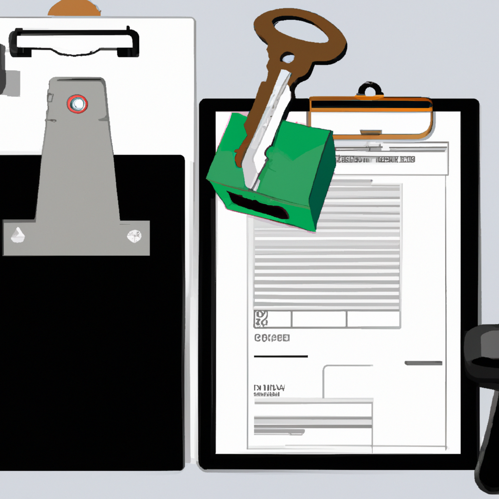 Illustration of DPO handling secure documents with lock and key