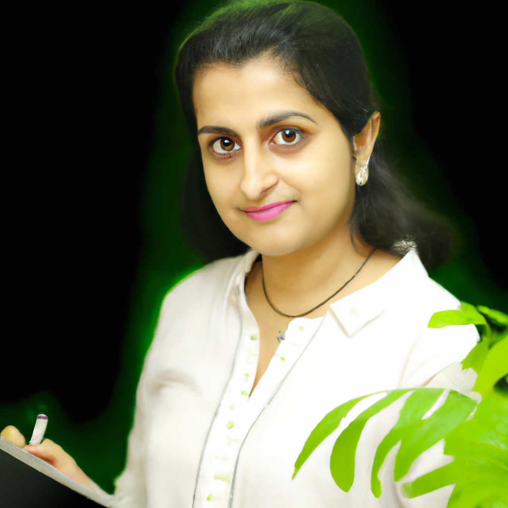 Operations Manager with clipboard near green plants